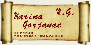 Marina Gorjanac vizit kartica